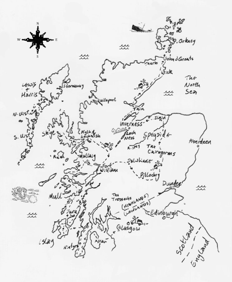 Scotland Whiskyburn Map